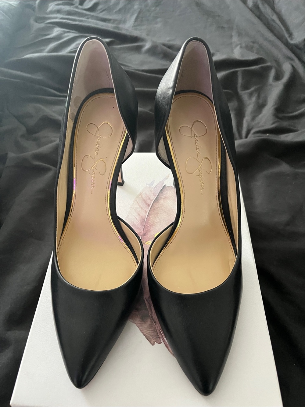 Jessica Simpson Black Pointed D'Orsay High Heels